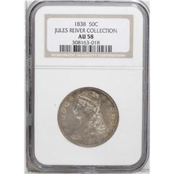 1838 50C AU58 NGC. Ex: Jules Reiver Collection. Nicely 