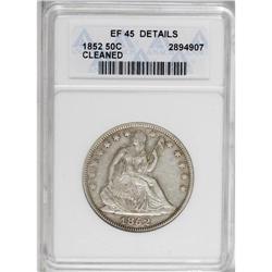 1852 50C --Cleaned--ANACS. XF45 Details. Cleaning has o 