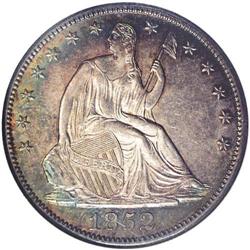 1852-O 50C MS62 NGC. A bold striking with prooflike te 
