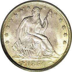 1854-O 50C Arrows MS64 PCGS. Normal Date. A common dat 