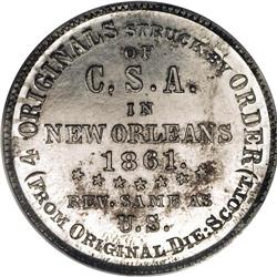 1861 50C Scott Token MS62 PCGS. Breen-8003. Several ye 