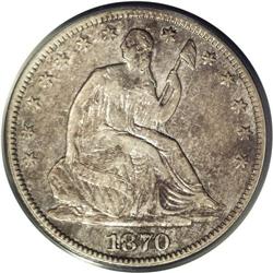 1870-CC 50C XF40 ANACS. From the tiny mintage of 54,61 