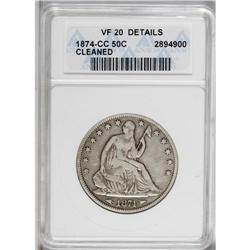 1874-CC 50C Arrows--Cleaned--ANACS. VF20 Details. One 