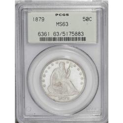1879 50C MS63 PCGS. Type Two Reverse. A satiny and sha 