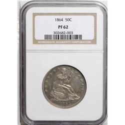 1864 50C PR62 NGC. The elegant design details are full 
