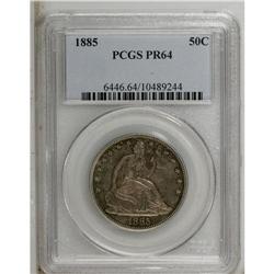 1885 50C PR64 PCGS. Cloudy orange, russet, and lavende 