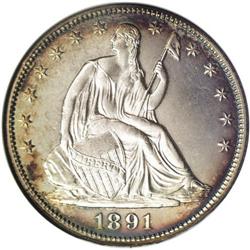 1891 50C PR66 Cameo NGC. Fully struck, except for the 