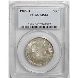 1906-D 50C MS64 PCGS. Subtly lustrous with delicate la 
