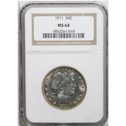 1911 50C MS64 NGC. Choice and well struck with lovely 