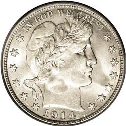 1914 50C MS64 PCGS. The middle member of the trio of l 