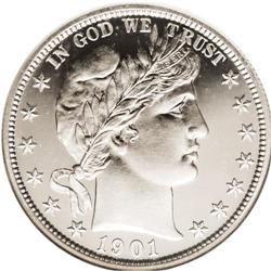 1901 50C PR68 Cameo NGC. A mere 813 proof Barber halve 