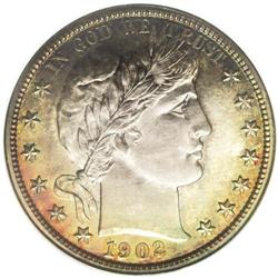 1902 50C PR66 NGC. A moderately toned Gem proof with m 