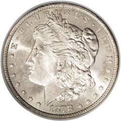 1878 7TF S$1 Reverse of 1879 MS65 NGC. The 1878 7TF wi 