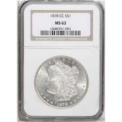 1878-CC S$1 MS62 NGC. A boldly struck piece, untoned s 