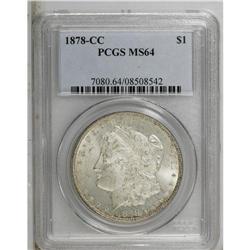 1878-CC S$1 MS64 PCGS. Fully struck, as always, with h 