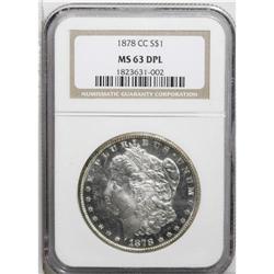 1878-CC S$1 MS63 Deep Mirror Prooflike NGC. The seemin 
