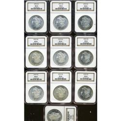 1878-S S$1 MS64 NGC. Ten examples, all graded MS64 by 