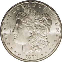 1879-CC S$1 MS64 PCGS. This Clear CC near-Gem is gentl 