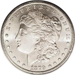 1879-CC S$1 MS65 PCGS. The Clear CC variety, which rem 