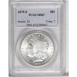 1879-S S$1 MS67 PCGS. This needle-sharp Superb Gem has 