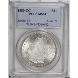 1880-CC S$1 MS64 PCGS. Nicely struck with dusty rose o 