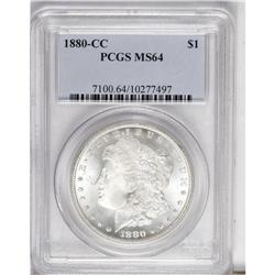 1880-CC S$1 MS64 PCGS. VAM-3. A dash, presumably the b 