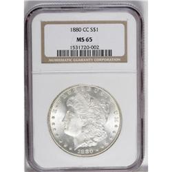 1880-CC S$1 MS65 NGC. A solidly struck and lustrous Ca 