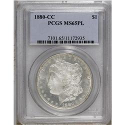 1880-CC S$1 MS65 Prooflike PCGS. The fields are bright 