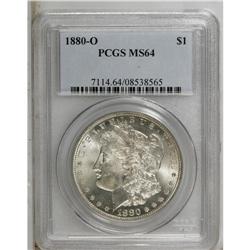 1880-O S$1 MS64 PCGS. This satiny example is just a co 