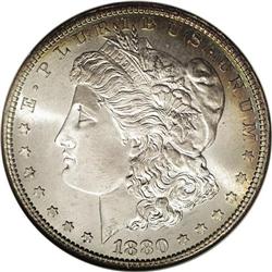 1880-S S$1 MS67 S NGC. Medium S. Smooth, highly lustr 