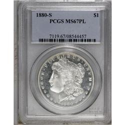 1880-S S$1 MS67 Prooflike PCGS. Large S. Prominent fro 