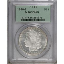 1880-S S$1 MS66 Deep Mirror Prooflike PCGS. Flashy and 