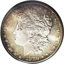 1880-S S$1 8 Over 7 MS67 PCGS. VAM-8. A Top 100 Variet 