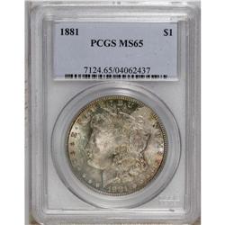 1881 S$1 MS65 PCGS. Rich, multicolored toning is seen 