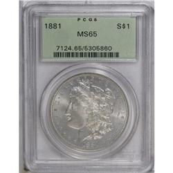 1881 S$1 MS65 PCGS. A flashy and mildly prooflike Gem 