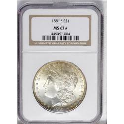 1881-S S$1 MS67 S NGC. The delicate peripheral arcs a 