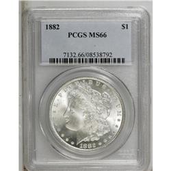 1882 S$1 MS66 PCGS. The mint frost on this piece is un 