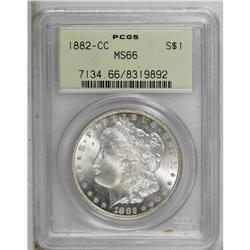 1882-CC S$1 MS66 PCGS. Hints of cream, sky-blue, and r 
