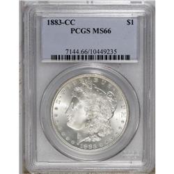 1883-CC S$1 MS66 PCGS. Brilliant throughout with smoot 