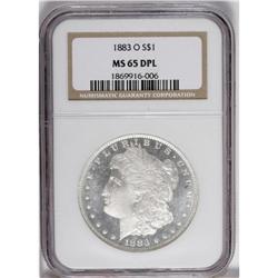 1883-O S$1 MS65 Deep Mirror Prooflike NGC. A wonderful 