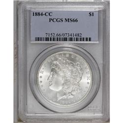 1884-CC S$1 MS66 PCGS. An exceedingly lustrous piece, 