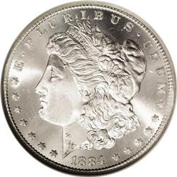 1884-CC S$1 MS67 NGC. According to the Bowers silver d 