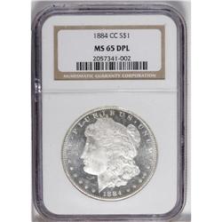 1884-CC S$1 MS65 Deep Mirror Prooflike NGC. A richly f 