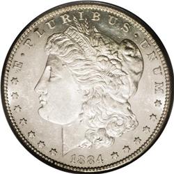 1884-S S$1 MS61 PCGS. An exceedingly difficult dated M 