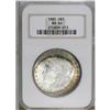Image 1 : 1885 S$1 MS64 NGC. Thin, asymmetric bands of rainbow t 
