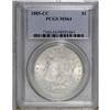 Image 1 : 1885-CC S$1 MS64 PCGS. A fully brilliant near-Gem exam 