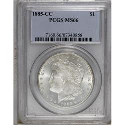 1885-CC S$1 MS66 PCGS. Exceedingly lustrous with light 