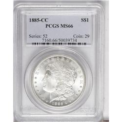 1885-CC S$1 MS66 PCGS. This frosty example is untoned 