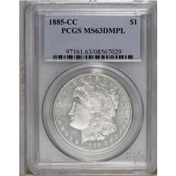 1885-CC S$1 MS63 Deep Mirror Prooflike PCGS. A flashy 