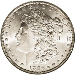 1886-O S$1 MS63 NGC. Boldly struck with rich, frosty l 